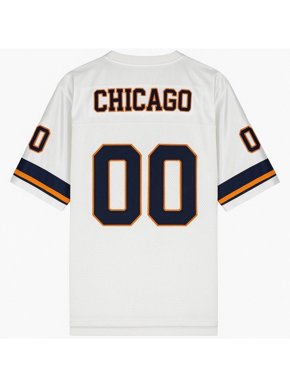 Renegade Chicago 00 Football Jersey White Navy Orange Men’s 2XL